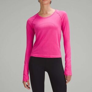 Lululemon Swiftly Tech Long-Sleeve Shirt 2.0 Waist Length in Sonic Pink